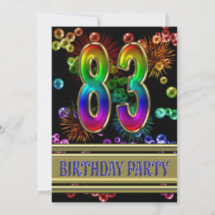 83e fête d'anniversaire Invitation avec bulles