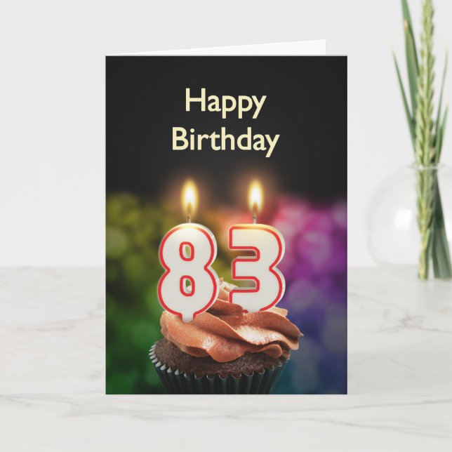 83rd Birthday card with Candles (Front)