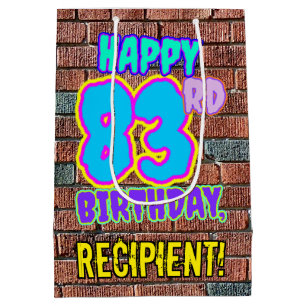 83rd Birthday: Fun, Urban Graffiti Inspired Look Medium Gift Bag