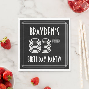 83rd Birthday Party: Art Deco Style + Custom Name Napkin