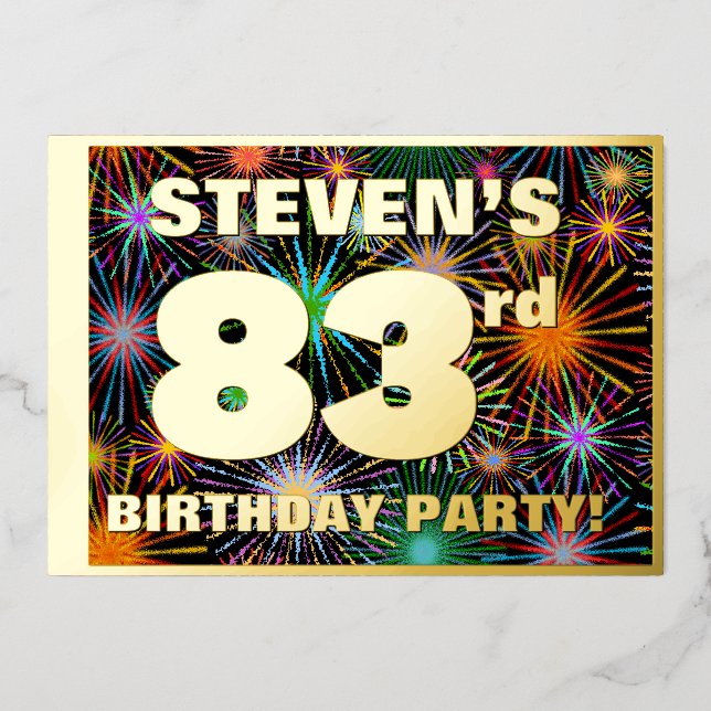 83rd Birthday Party — Fun, Colourful Fireworks Loo (Front)