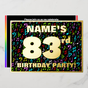 83rd Birthday Party — Fun, Colourful Music Symbols
