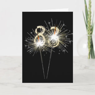 83rd Birthday Sparklers on Black  Card