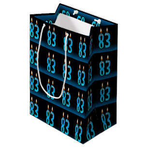 83rd birthday with eyeball candles medium gift bag