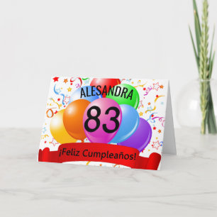 83rd Feliz Cumpleanos Spanish Birthday Card