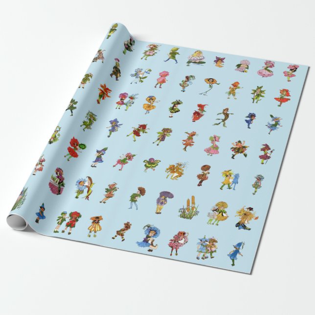 84 Flower Children Wrapping Paper (Unrolled)