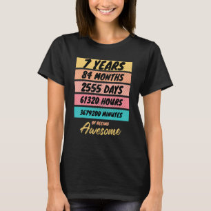 84 Months Kids Retro Vintage 7 Years Old Birthday T-Shirt