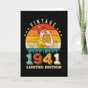 84 Year Old Bday 1941 Vintage 84th Birthday Women Card