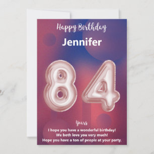 84 year old Happy Birthday card