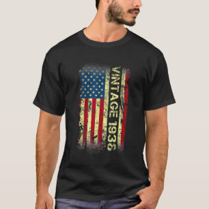84 Year Old  Vintage 1938 American Flag 84th Birth T-Shirt
