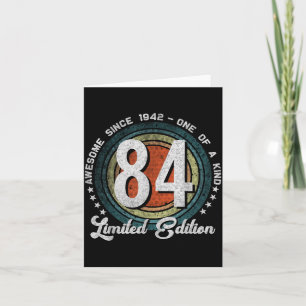 84 Year Old Vintage 1942 Limited Edition 84th Birt Card