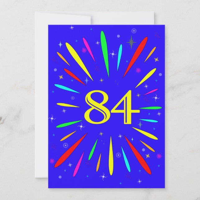 84e anniversaire Fête Invitation Explosion (Devant)