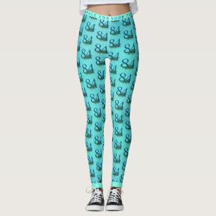 84th Birthday or Anniversary Peacock Feathers Leggings