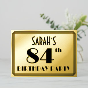 84th Birthday Party — Art Deco Look “84” + Name