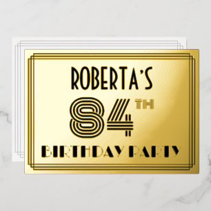 84th Birthday Party — Art Deco Style “84” & Name