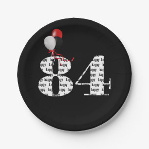 84th birthday party balloons paper plate