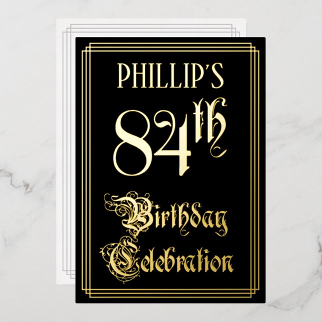 84th Birthday Party — Fancy Script & Custom Name (Front/Back)