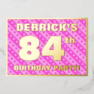 84th Birthday Party — Fun Pink Hearts and Stripes