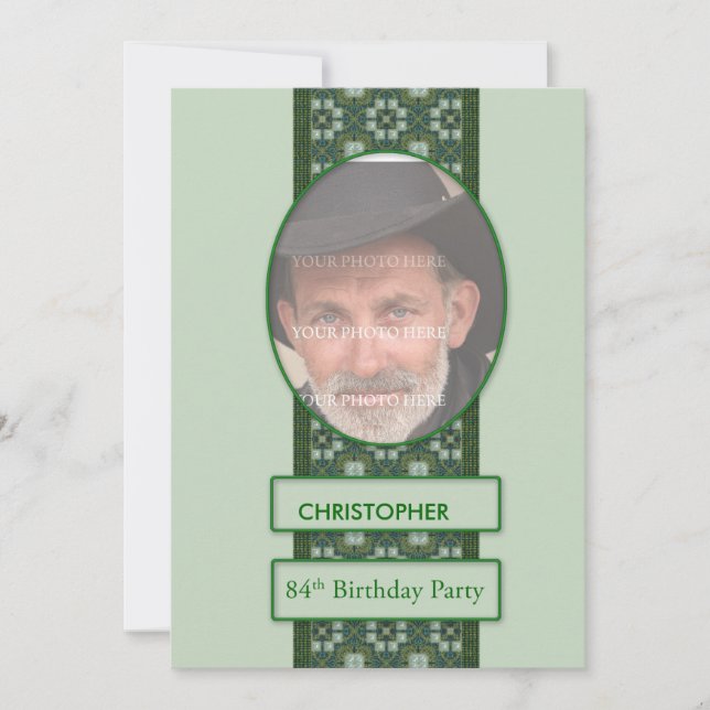 84th Birthday Party Invitation Add a Picture and (Front)