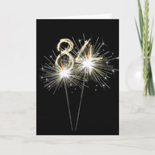 84th Birthday Sparklers on Black Card
