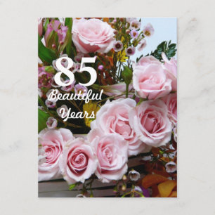 85 Beautiful Years!-Birthday Party/Pink Roses Invitation