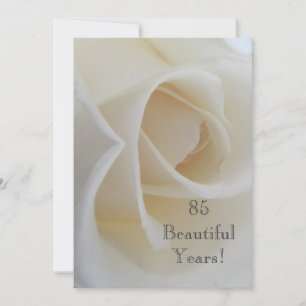 85 BeautifulYears Birthday Celebration/White Rose Invitation