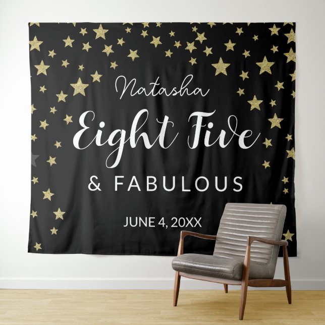  85 & Fabulous birthday Photo Booth backdrop  Tapestry (In Situ (Horizontal))