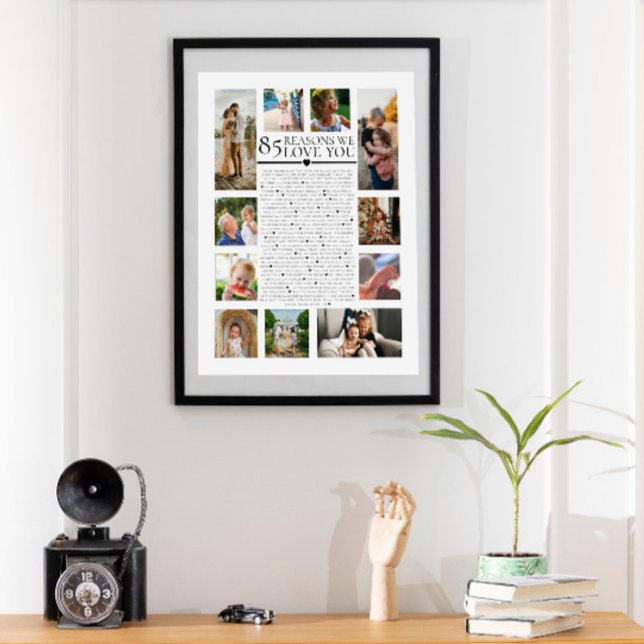85 reasons why we love you photo collage birthday poster (Creator Uploaded)