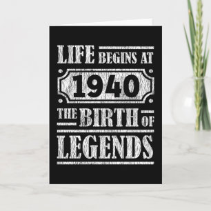 85 Year Old 1940 Birth Of Legend 85th Birthday Card
