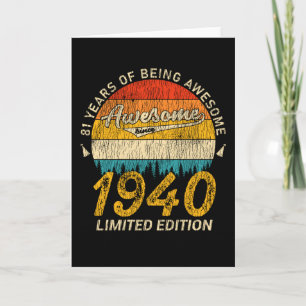 85 Year Old 1940 Retro Awesome 85th Birthday Gift Card