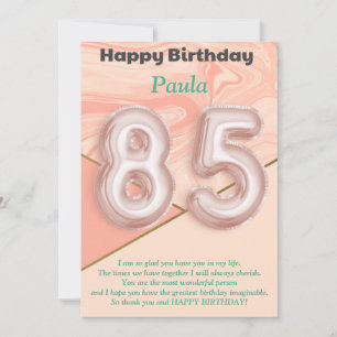 85 year old girls Happy Birthday card