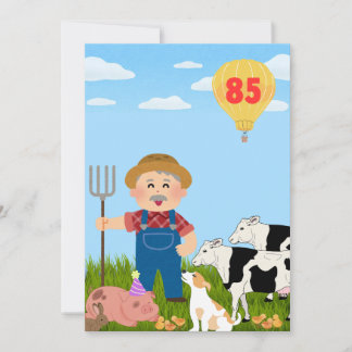 85-year-old single birthday card (farm)