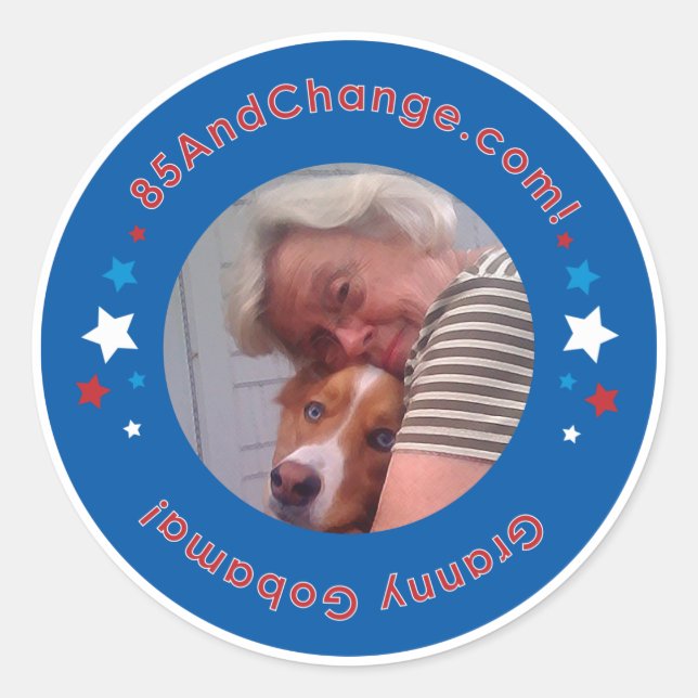 85AndChange_GrannyGobama_Sticker Classic Round Sticker (Front)