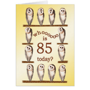 85e anniversaire, Carte des chouettes curieux.