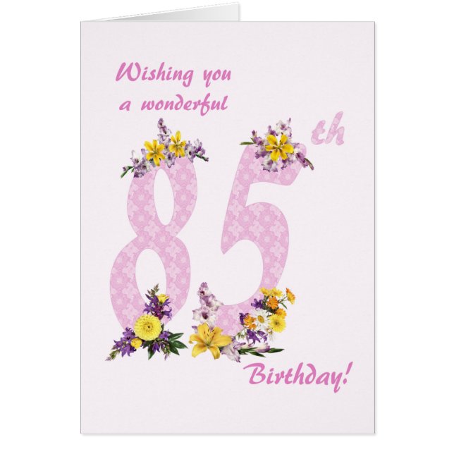 85e anniversaire Fleur numéros décorés (Devant)