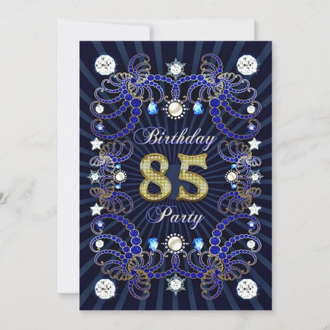 85e anniversaire invitation de fête avec des masse (Devant)