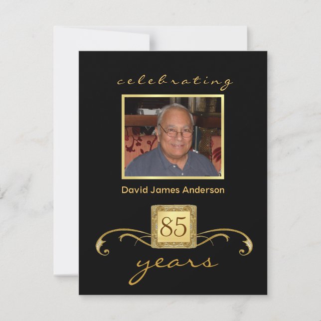 85e anniversaire Invitations de fête - Monogramme  (Devant)