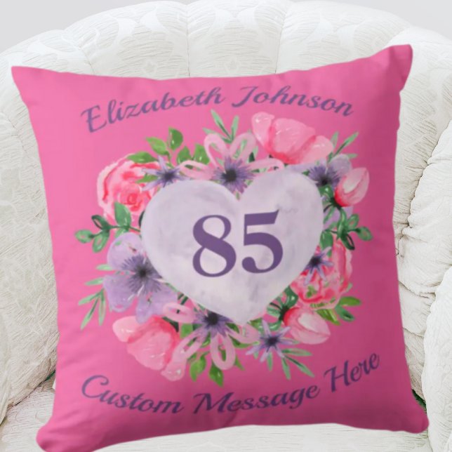 85e anniversaire rose Coussin pour femmes (Créateur téléchargé)