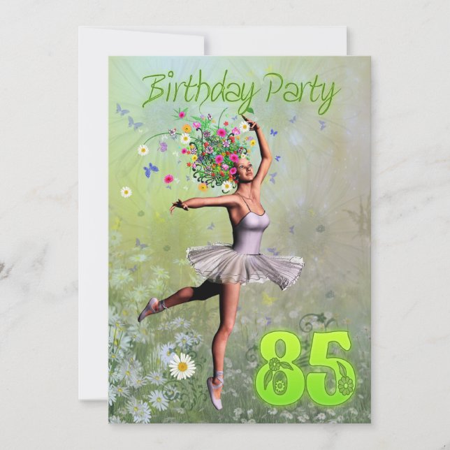85e invitation de fête d'anniversaire (Devant)