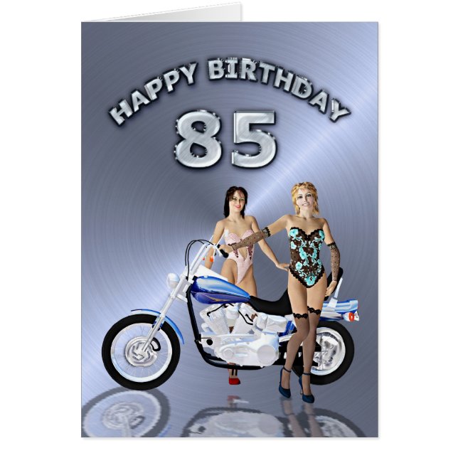 85ème anniversaire avec des filles et une moto (Devant)