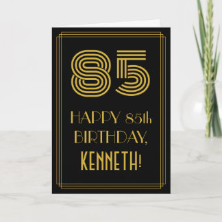85th Birthday: Art Deco Inspired Look "85" & Name Card