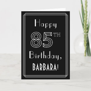 85th Birthday: Art Deco Style # 85 & Custom Name Card