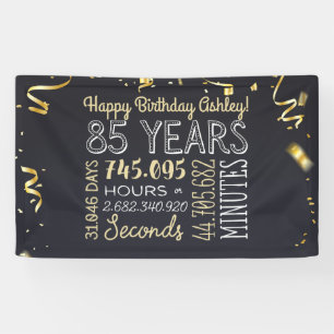 85th Birthday Banner - 85 Years in Hours & Seconds