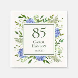 85th Birthday Blue Hydrangeas Napkin