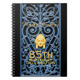85th Birthday Celebration Art Deco Custom Guest B Notebook