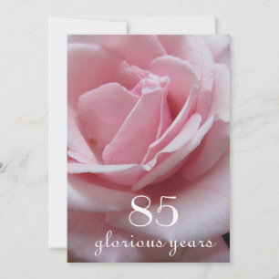 85th Birthday Celebration!-Pretty Pink Rose Invitation