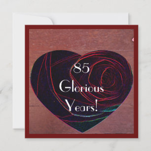85th Birthday Celebration-Red Rose Heart Invitation