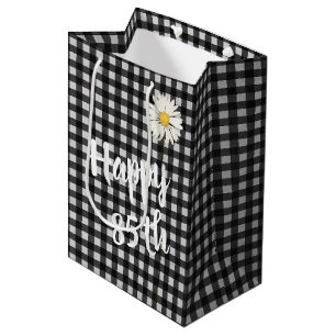 85th Birthday Daisy On Gingham Medium Gift Bag