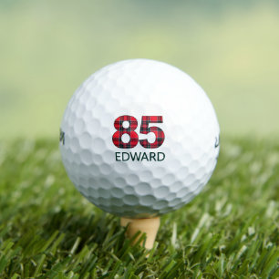 85th Birthday Gift - Classy 85 Years Red Plaid Golf Balls