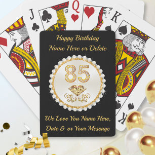 85th Birthday Gifts, Great, 85th Birthday Favors. Playing Cards